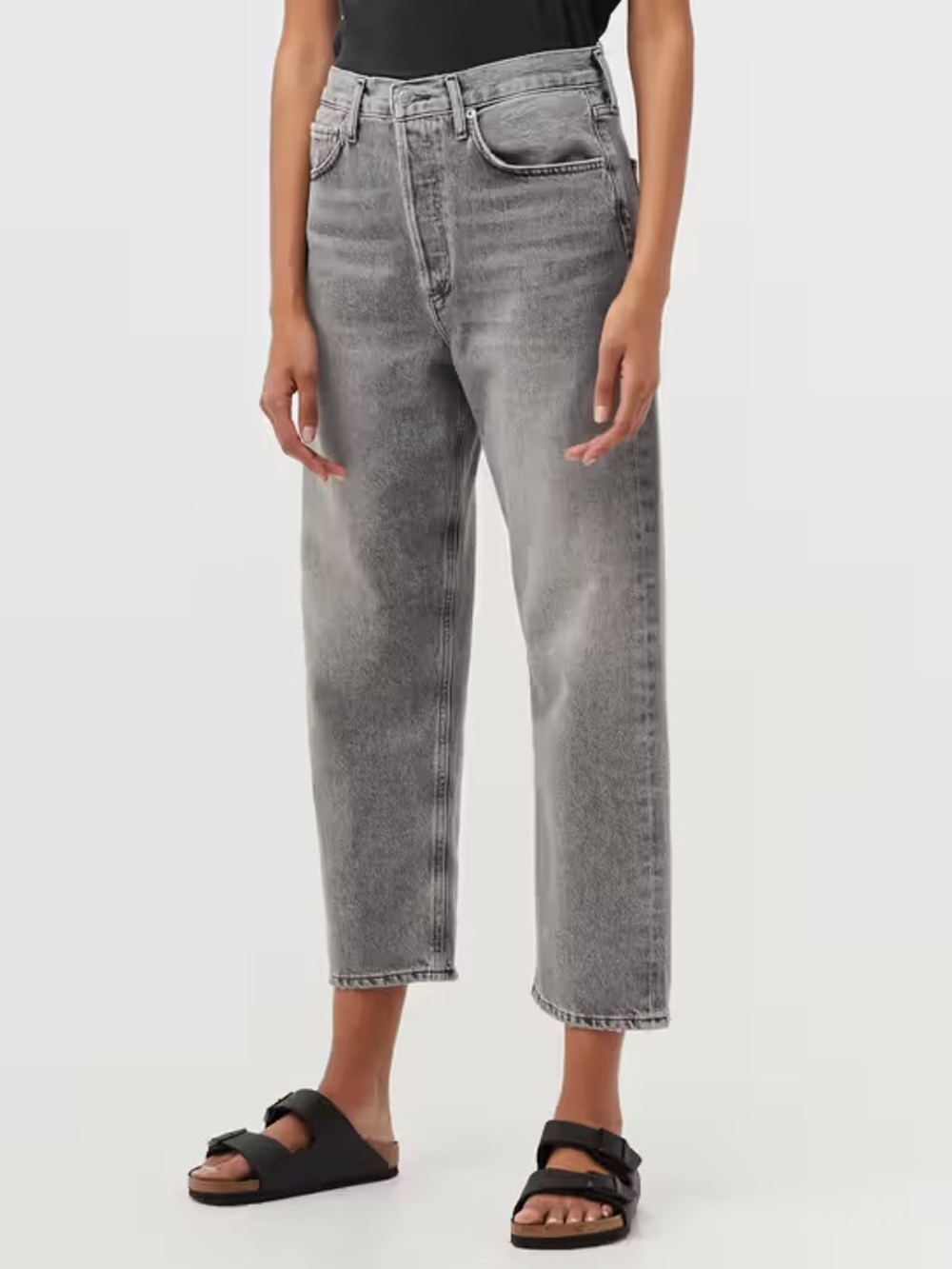 Agolde 90’s Crop mid-Rise Straight Leg Jeans - Gray style A173-1346